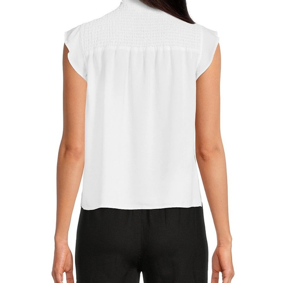 Cloth & Stone Smocked Ruffled Split V-Neck Top - Picture 2 of 3